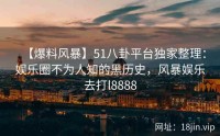 【爆料风暴】51八卦平台独家整理：娱乐圈不为人知的黑历史，风暴娱乐去打l8888