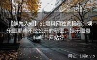 【鲜为人知】51爆料网独家揭秘：娱乐圈那些不敢公开的秘密，娱乐圈爆料哪个网站好