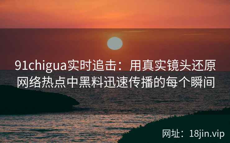 91chigua实时追击：用真实镜头还原网络热点中黑料迅速传播的每个瞬间