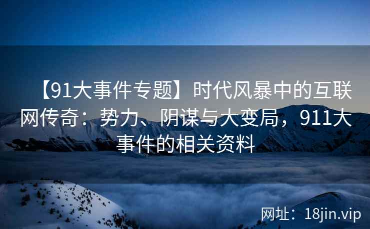 【91大事件专题】时代风暴中的互联网传奇：势力、阴谋与大变局，911大事件的相关资料
